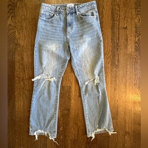 Pistola Denim Cropped Flare Jeans — Distressed — Size 28